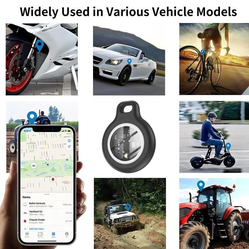 [Summer Deals] Tukio GPS Tracker for Cars & Pets - Mini Clear Design, Weatherproof Case, Anti-Lost Device, Works with Apple Find My Ios Only, IP67 Waterproof, Replaceable Battery Protection