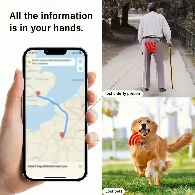 [Summer Deals] Tukio GPS Tracker for Cars & Pets - Mini Clear Design, Weatherproof Case, Anti-Lost Device, Works with Apple Find My Ios Only, IP67 Waterproof, Replaceable Battery Protection