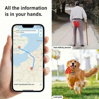 [Summer Deals] Tukio GPS Tracker for Cars & Pets - Mini Clear Design, Weatherproof Case, Anti-Lost Device, Works with Apple Find My Ios Only, IP67 Waterproof, Replaceable Battery Protection