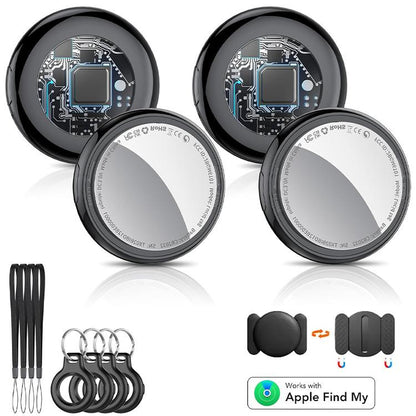 [Summer Deals] Tukio GPS Tracker for Cars & Pets - Mini Clear Design, Weatherproof Case, Anti-Lost Device, Works with Apple Find My Ios Only, IP67 Waterproof, Replaceable Battery Protection
