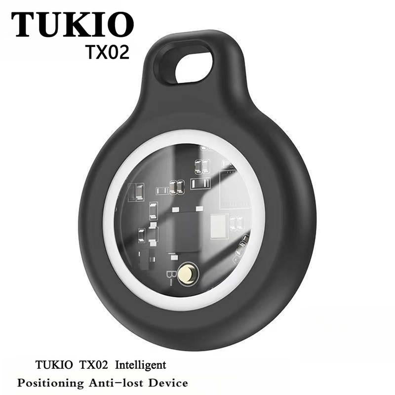 [Summer Deals] Tukio GPS Tracker for Cars & Pets - Mini Clear Design, Weatherproof Case, Anti-Lost Device, Works with Apple Find My Ios Only, IP67 Waterproof, Replaceable Battery Protection
